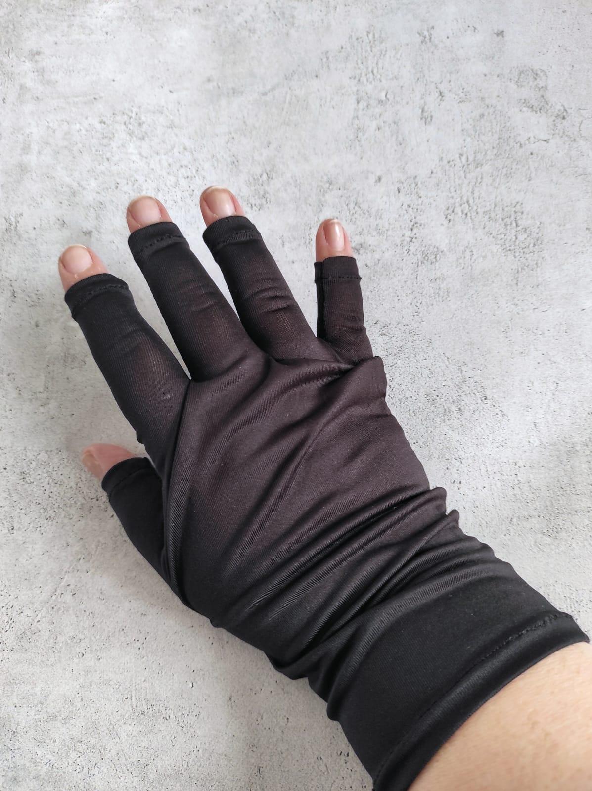 2 pares de guantes con filtro UV para hacer uñas