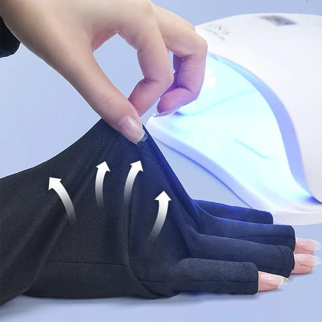2 pares de guantes con filtro UV para hacer uñas
