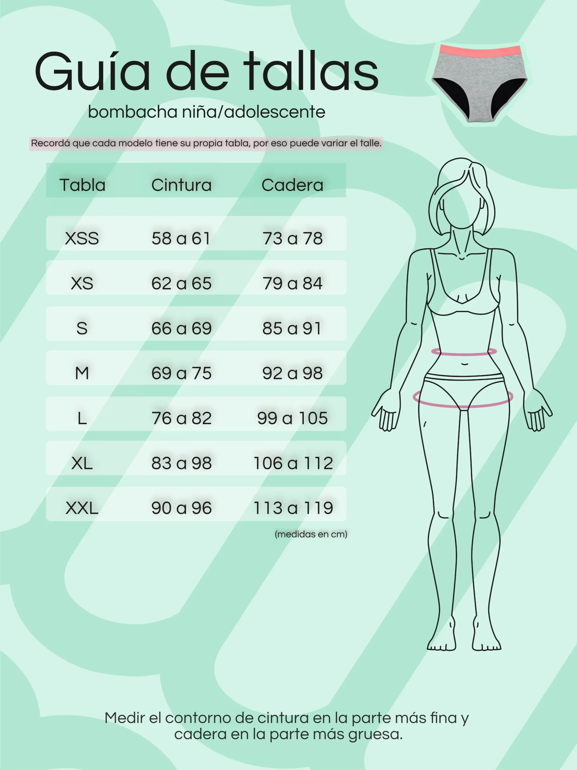 tabla de talles niñas