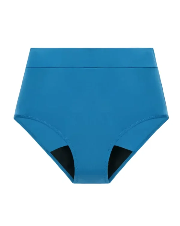 bikini absorbente tiro alto azul