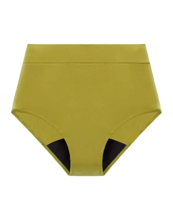 bikini absorbente tiro alto verde