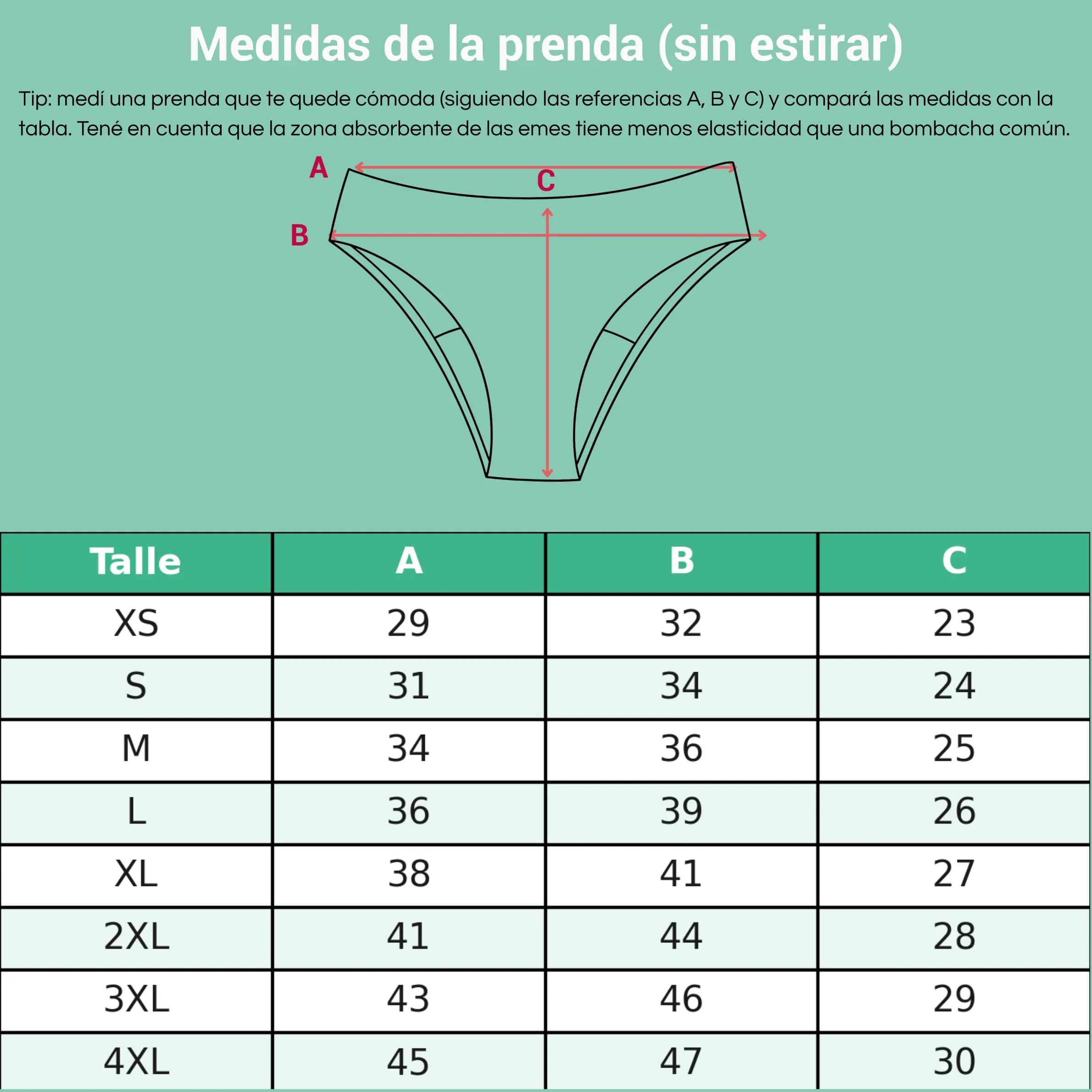 vedetina absorbente medidas