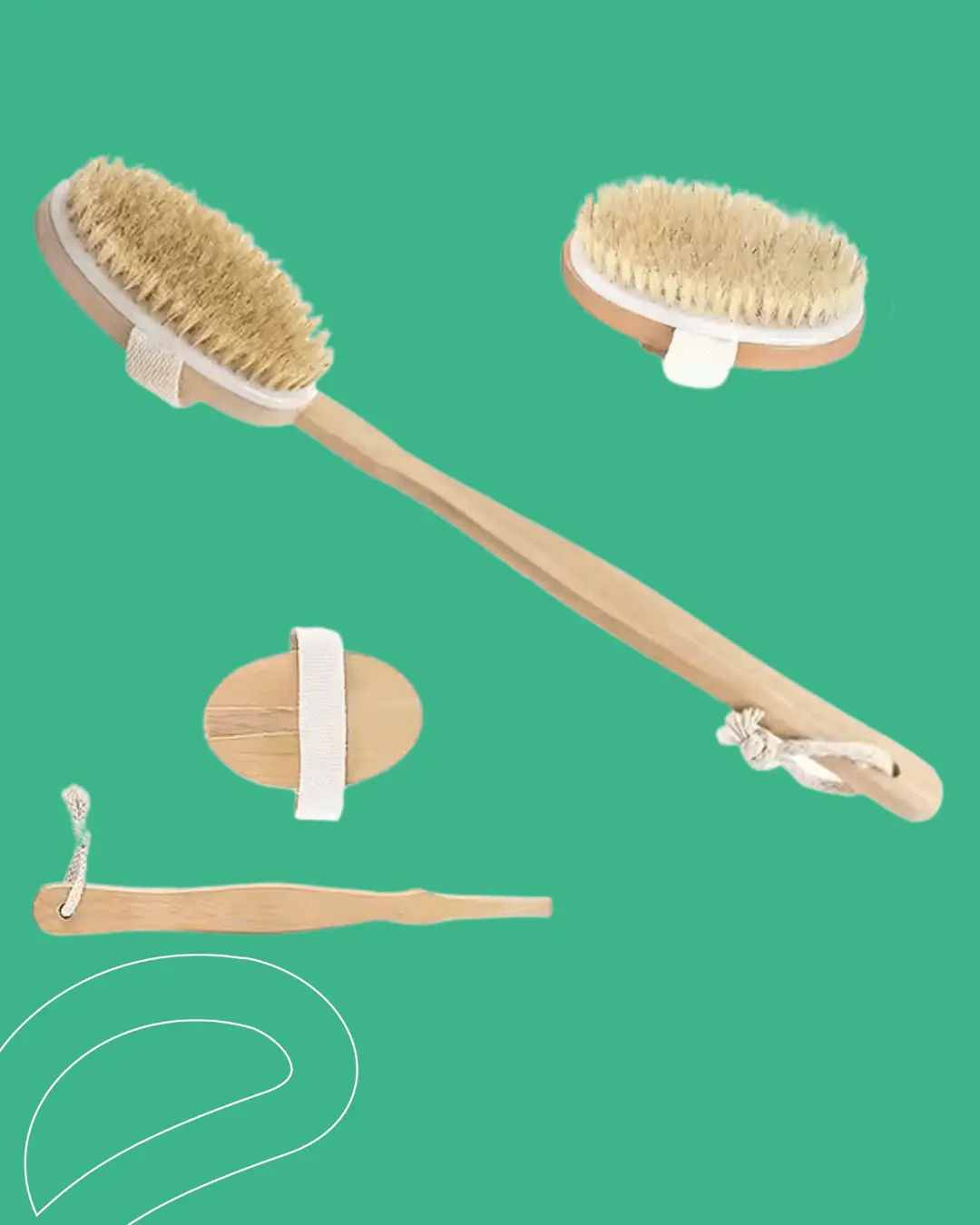 cepillo corporal de cerdas naturales para cepillado en seco