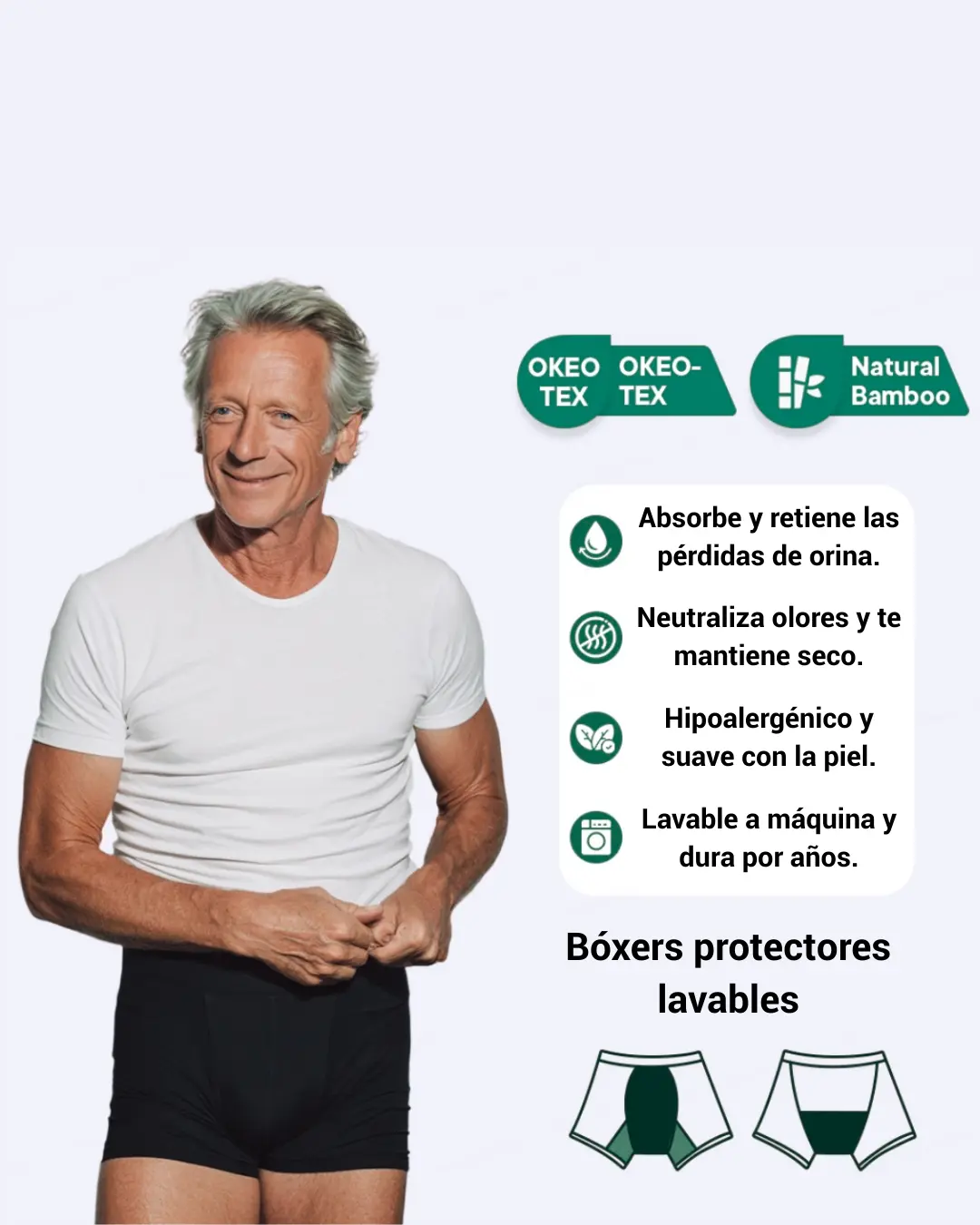 bóxer absorbente masculino