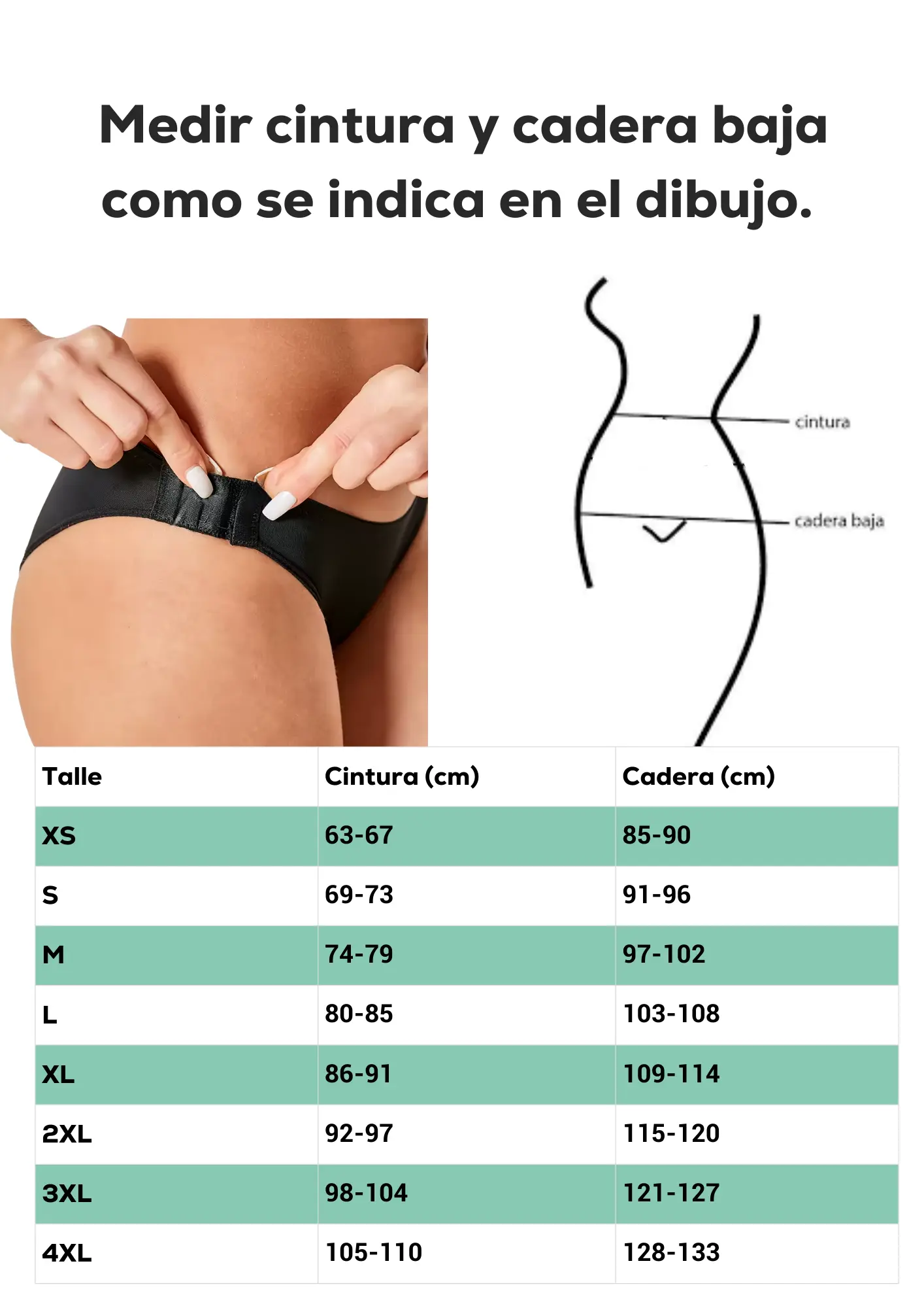tabla de talles vedetina desmontable